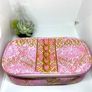 NWOT Estée Lauder Pink And Gold Cosmetic Case